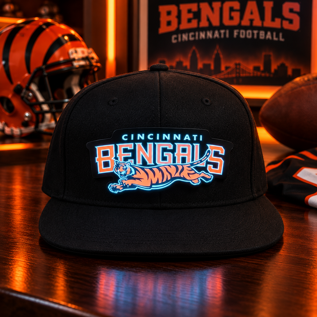Football Fan LED Light-Up Snapback Cap