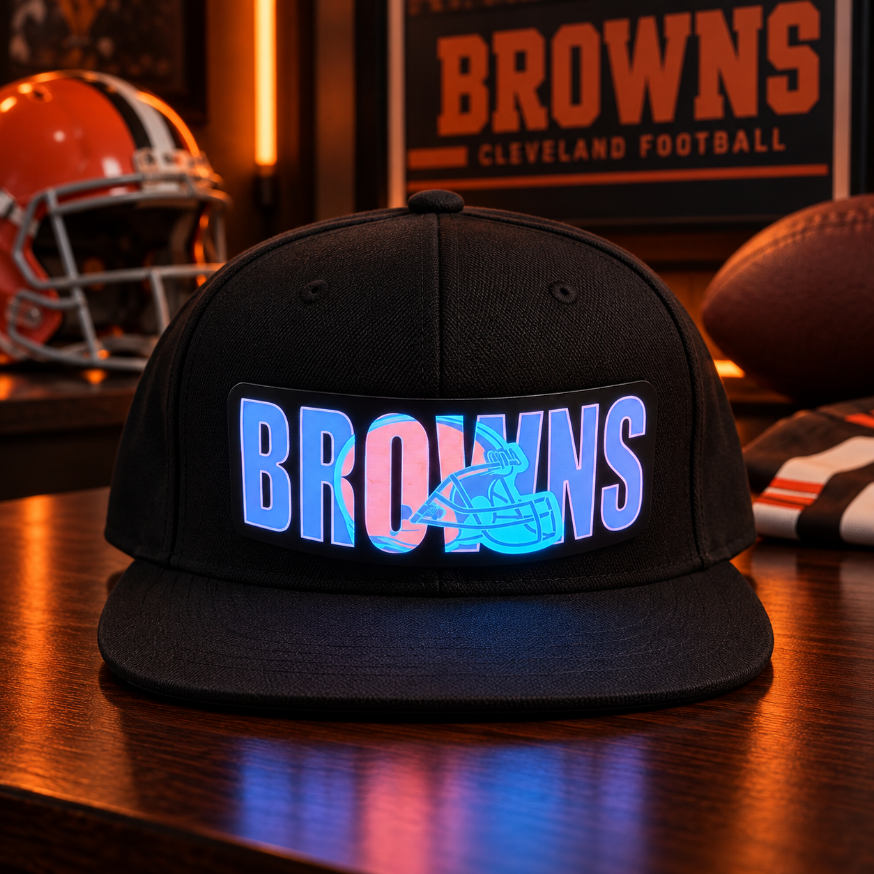 Football Fan LED Light-Up Snapback Cap