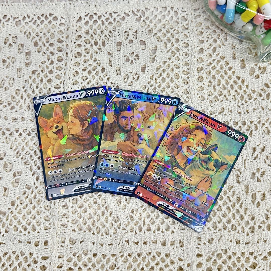 Custom Anime Pet&You Team  8 Types V Card