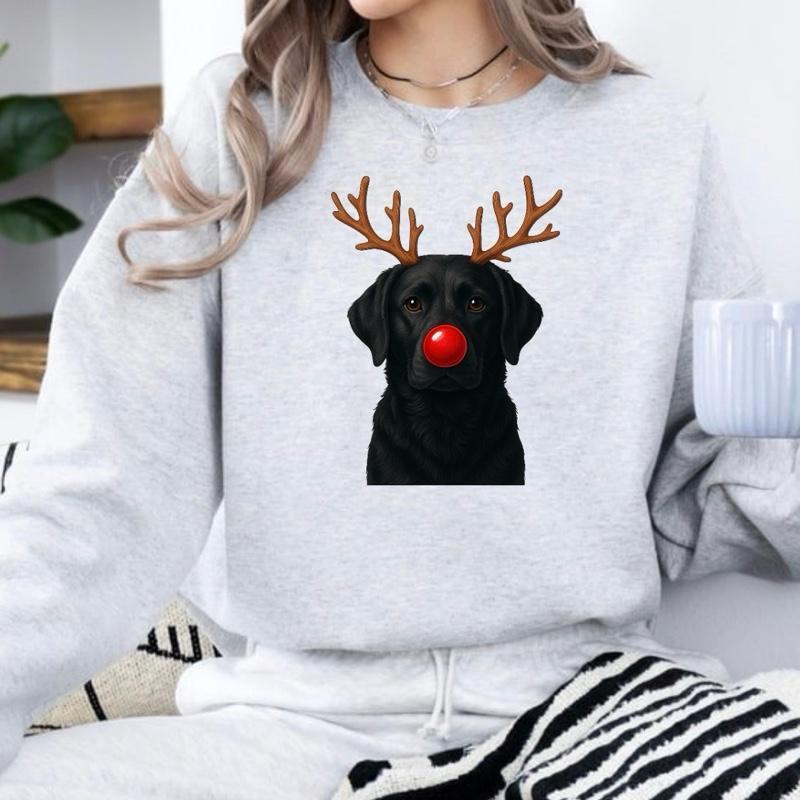 Custom Pet Reindeer Christmas Apparel - Personalized Dog/Cat Festive Sweatshirt & Hoodie