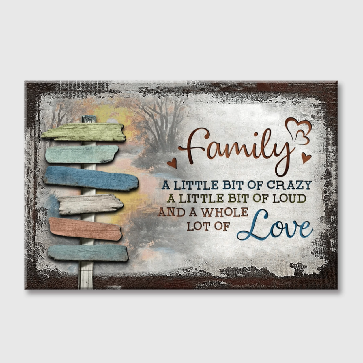 Personalized Family Vintage Sunset Canvas