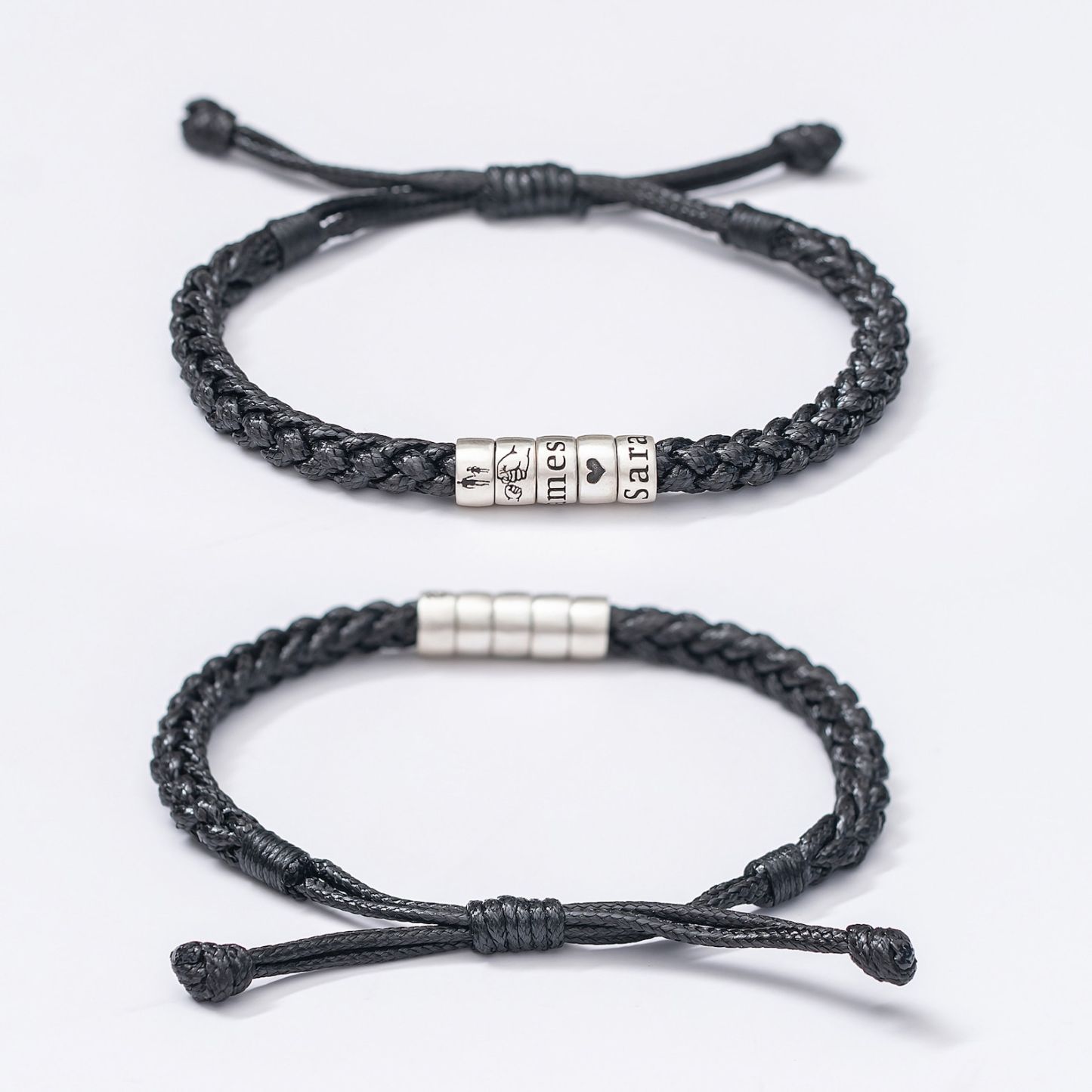 Personalized Mens Woven Leather Bracelet
