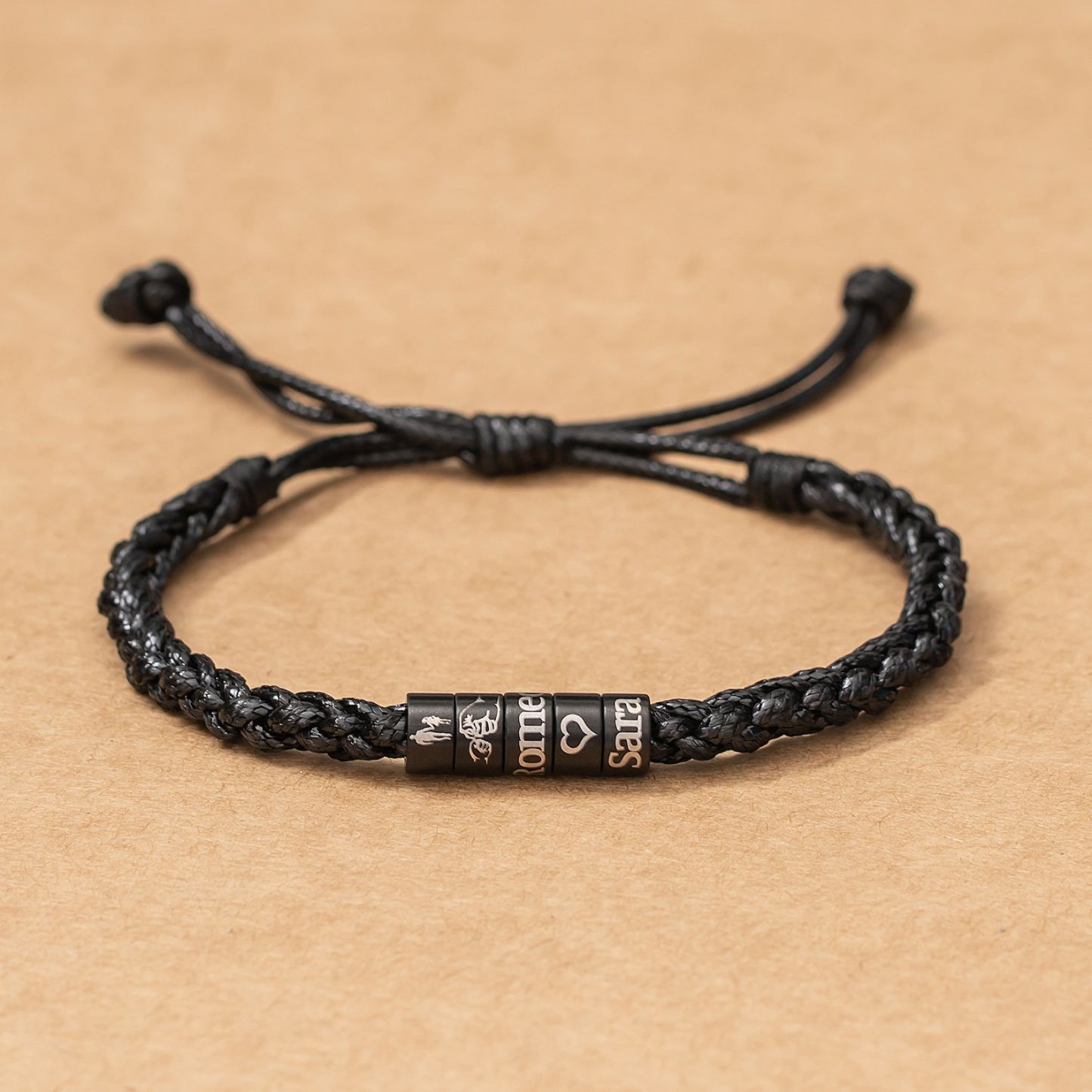 Personalized Mens Woven Leather Bracelet