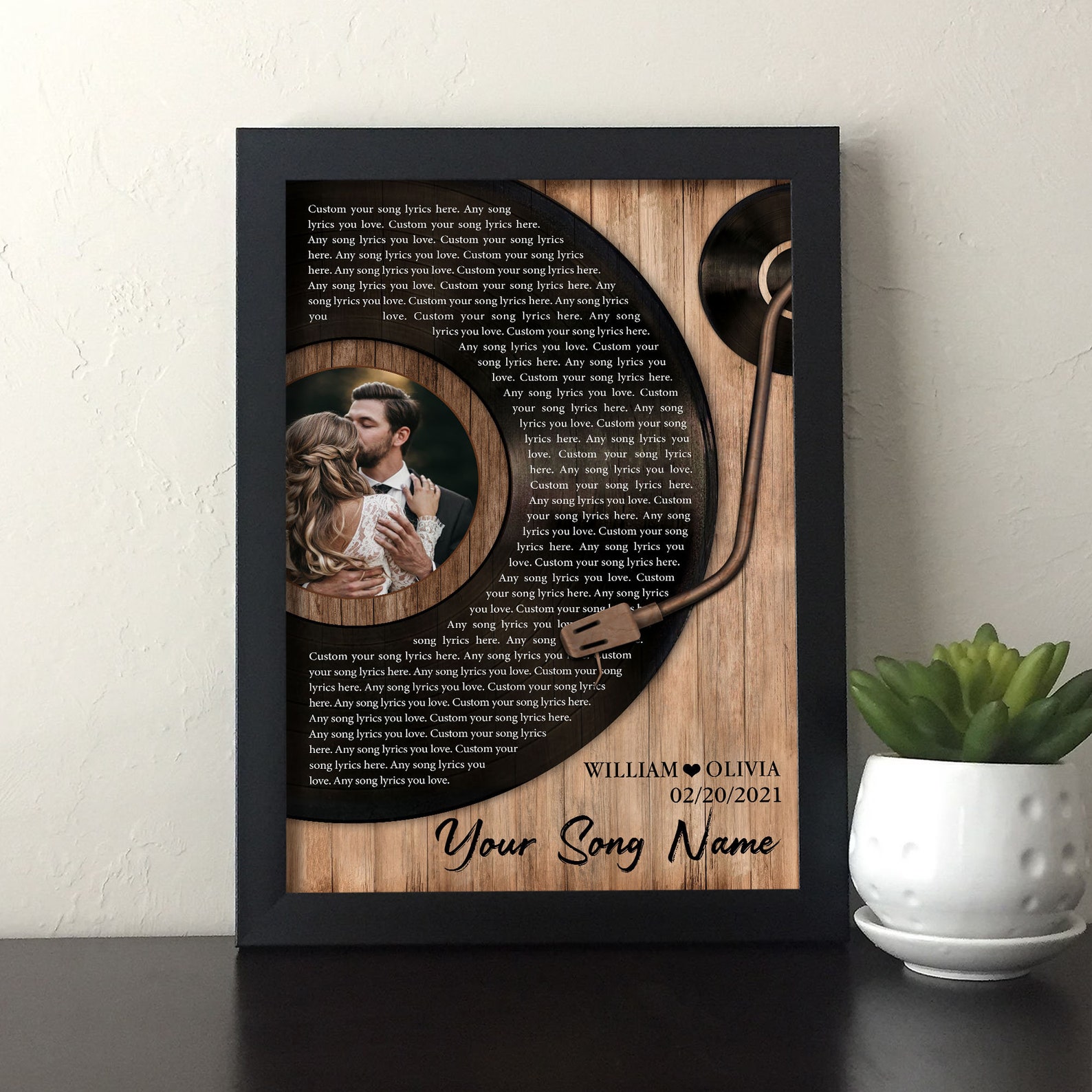 Vinyl Record Custom Song Lyrics Wall Art