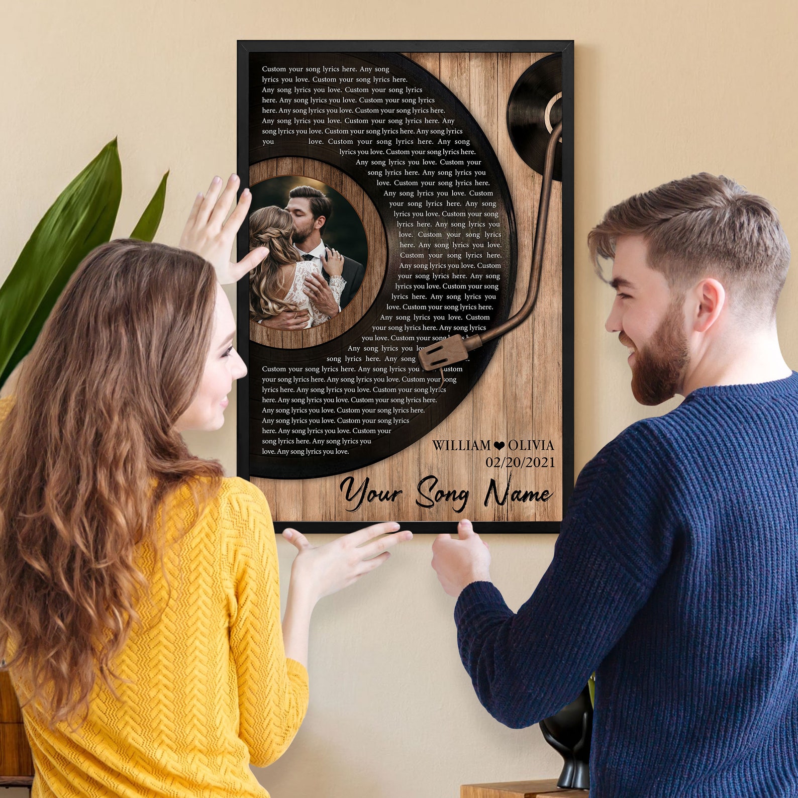 Vinyl Record Custom Song Lyrics Wall Art