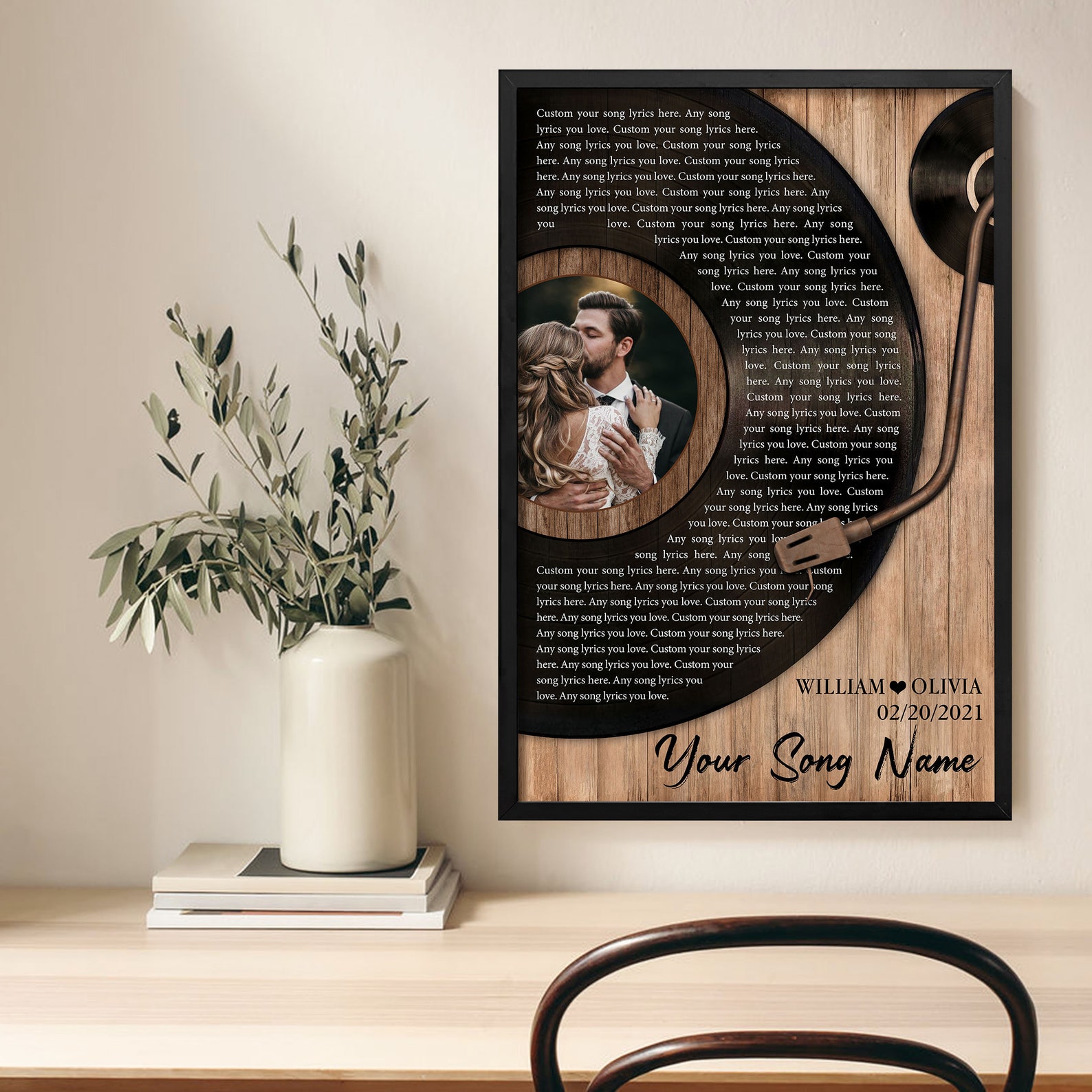 Vinyl Record Custom Song Lyrics Wall Art