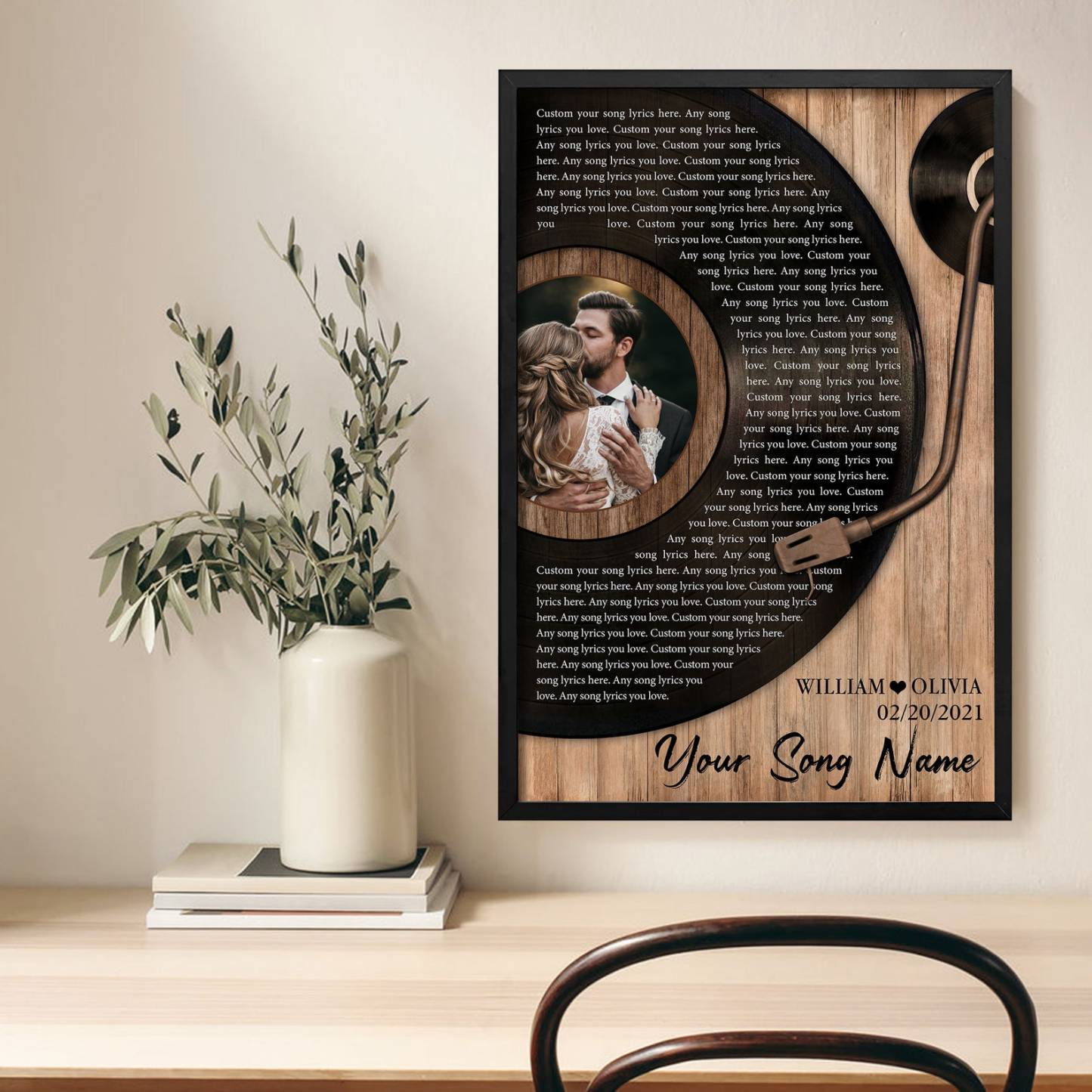 Vinyl Record Custom Song Lyrics Wall Art