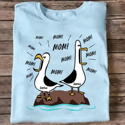 Seagull Mom Mom Mom - Personalized Shirt - Funny Mother's Day Gift For Mom