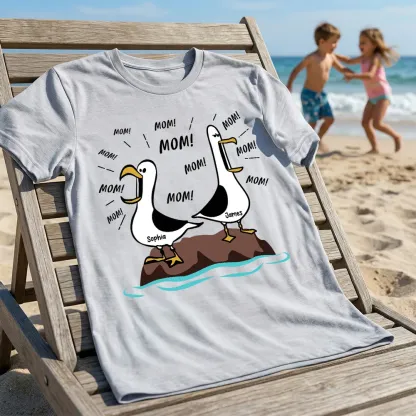 Seagull Mom Mom Mom - Personalized Shirt - Funny Mother's Day Gift For Mom