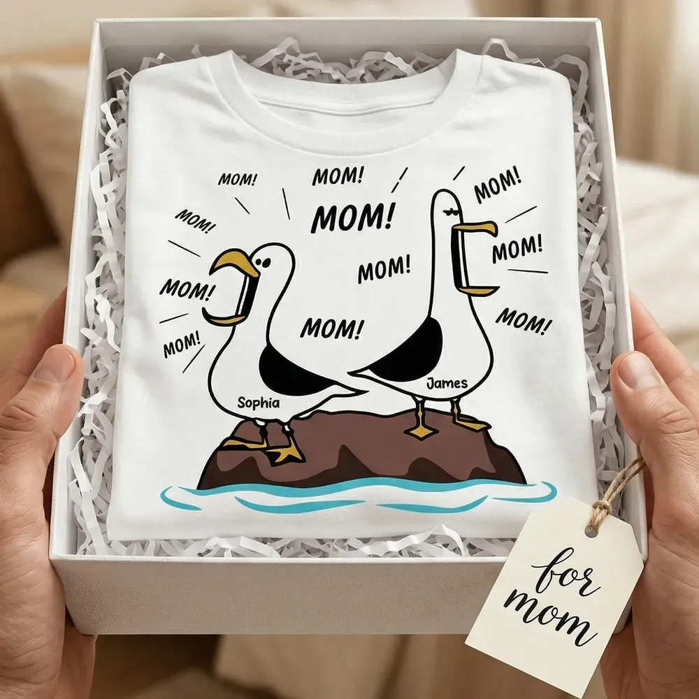 Seagull Mom Mom Mom - Personalized Shirt - Funny Mother's Day Gift For Mom