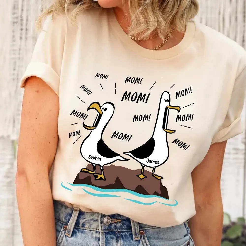 Seagull Mom Mom Mom - Personalized Shirt - Funny Mother's Day Gift For Mom