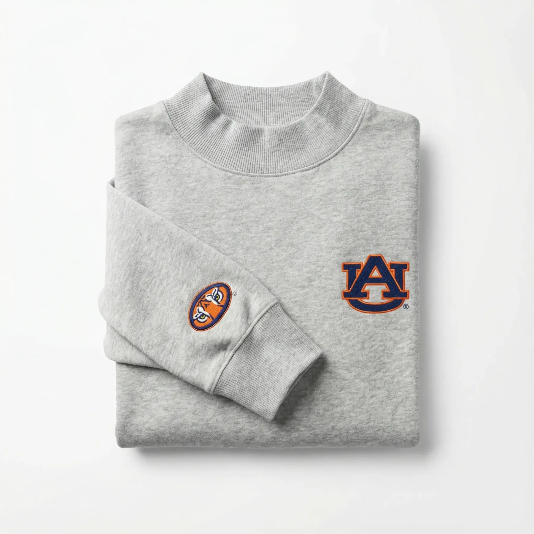Oversized Embroidered College Mocknecks