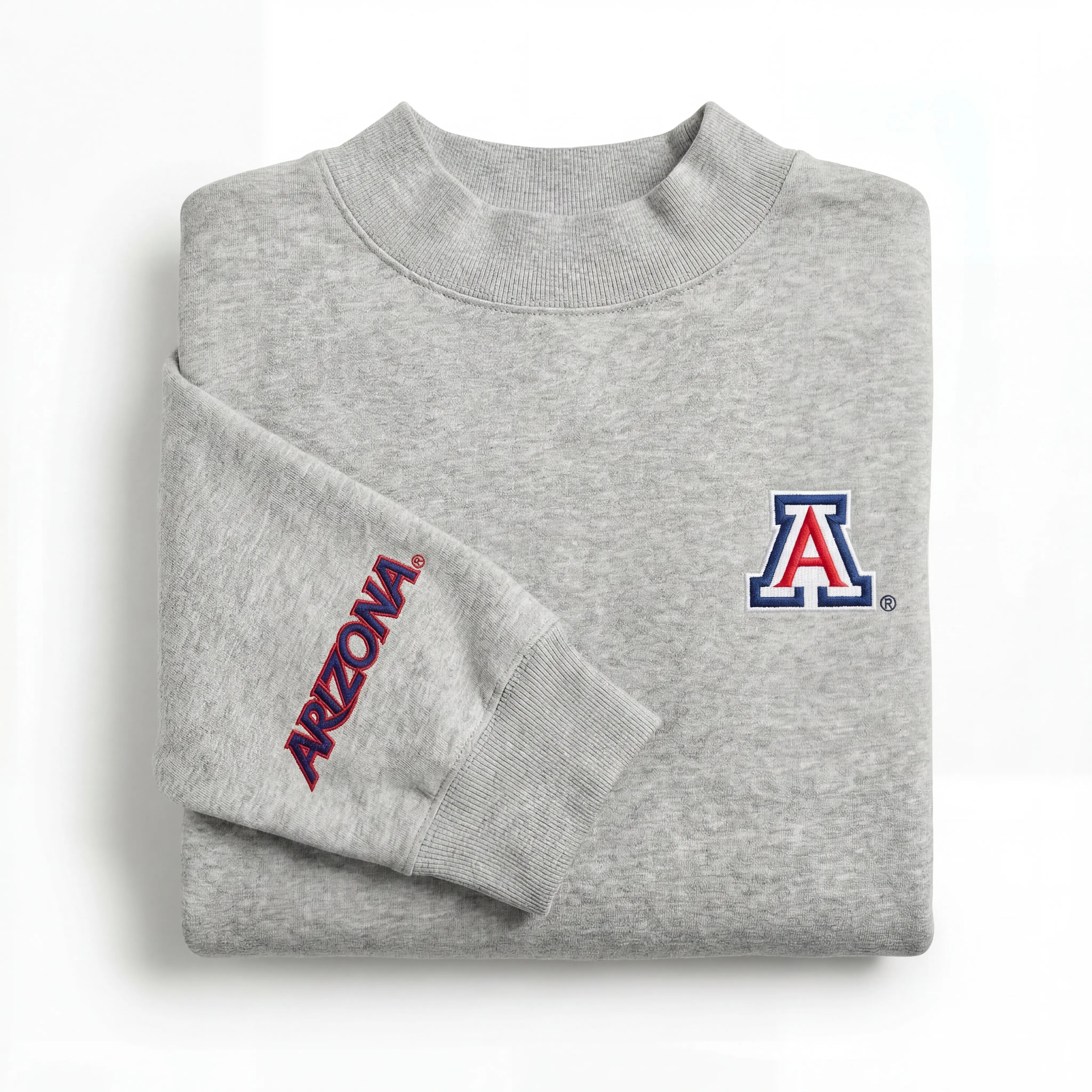 Oversized Embroidered College Mocknecks