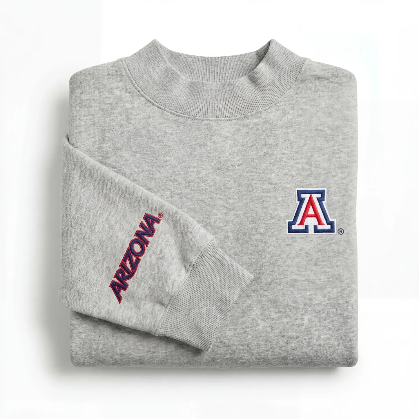 Oversized Embroidered College Mocknecks