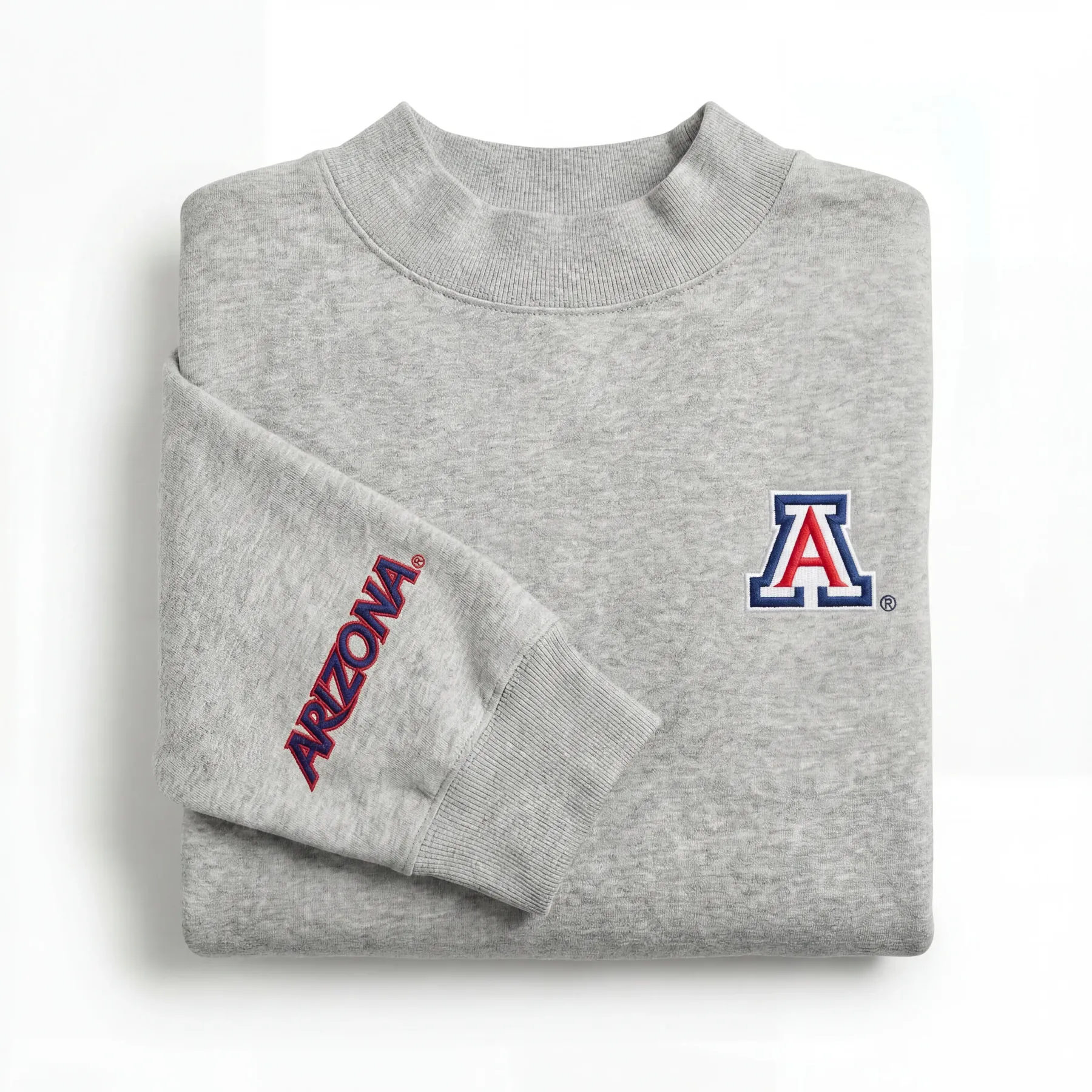Oversized Embroidered College Mocknecks