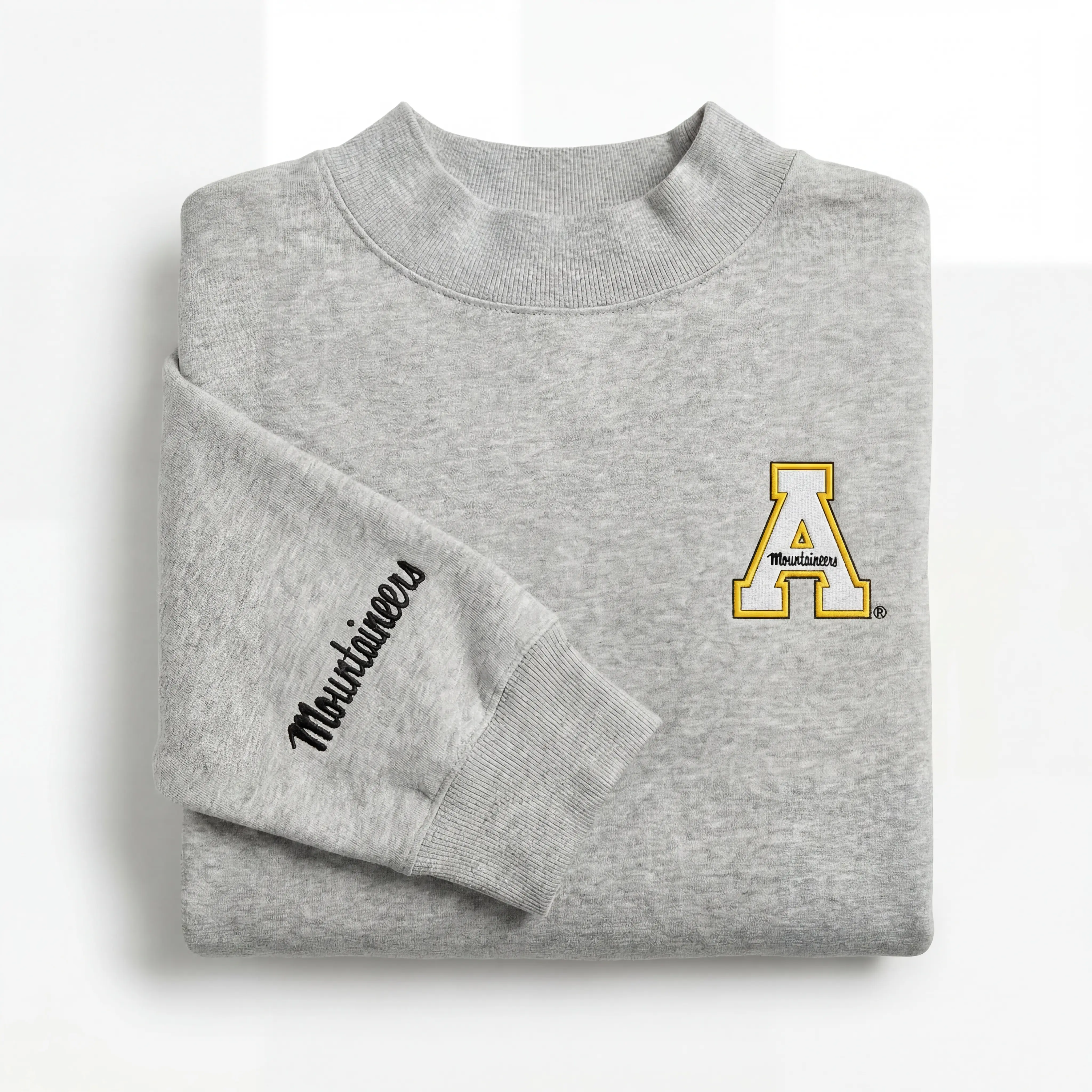 Oversized Embroidered College Mocknecks