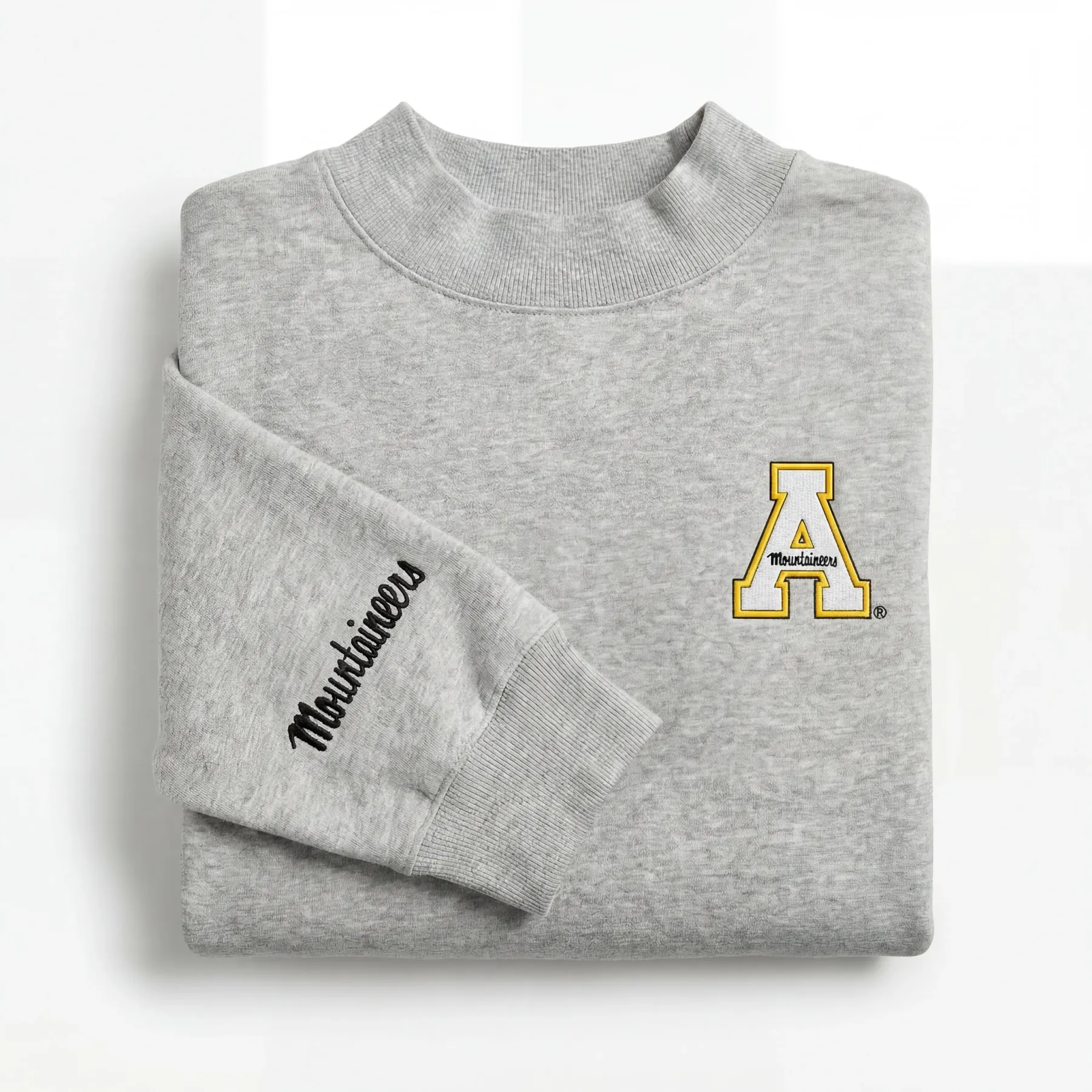 Oversized Embroidered College Mocknecks