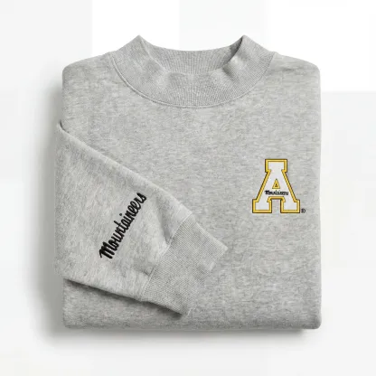 Oversized Embroidered College Mocknecks