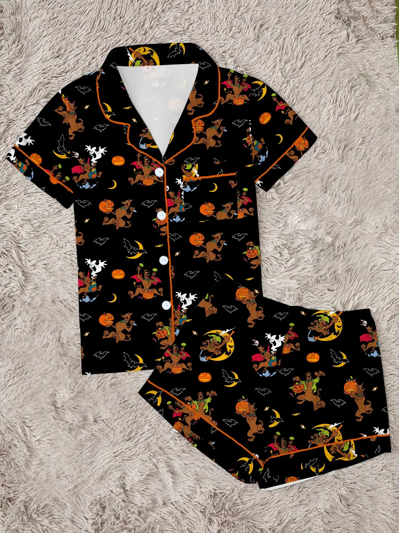 Cute Cartoon Women's Halloween Pajama Set
