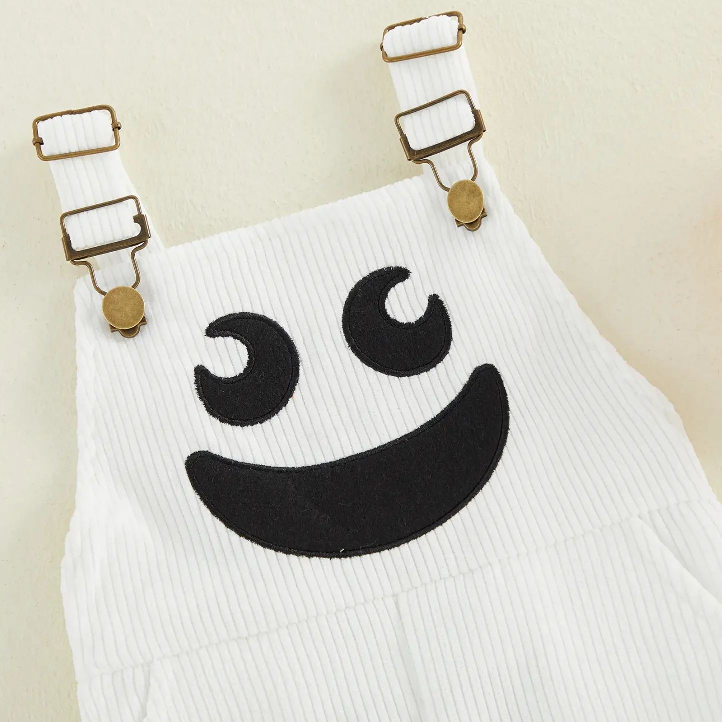 Toddler Halloween Ribbed Pocket Ghost Pumpkin Overalls