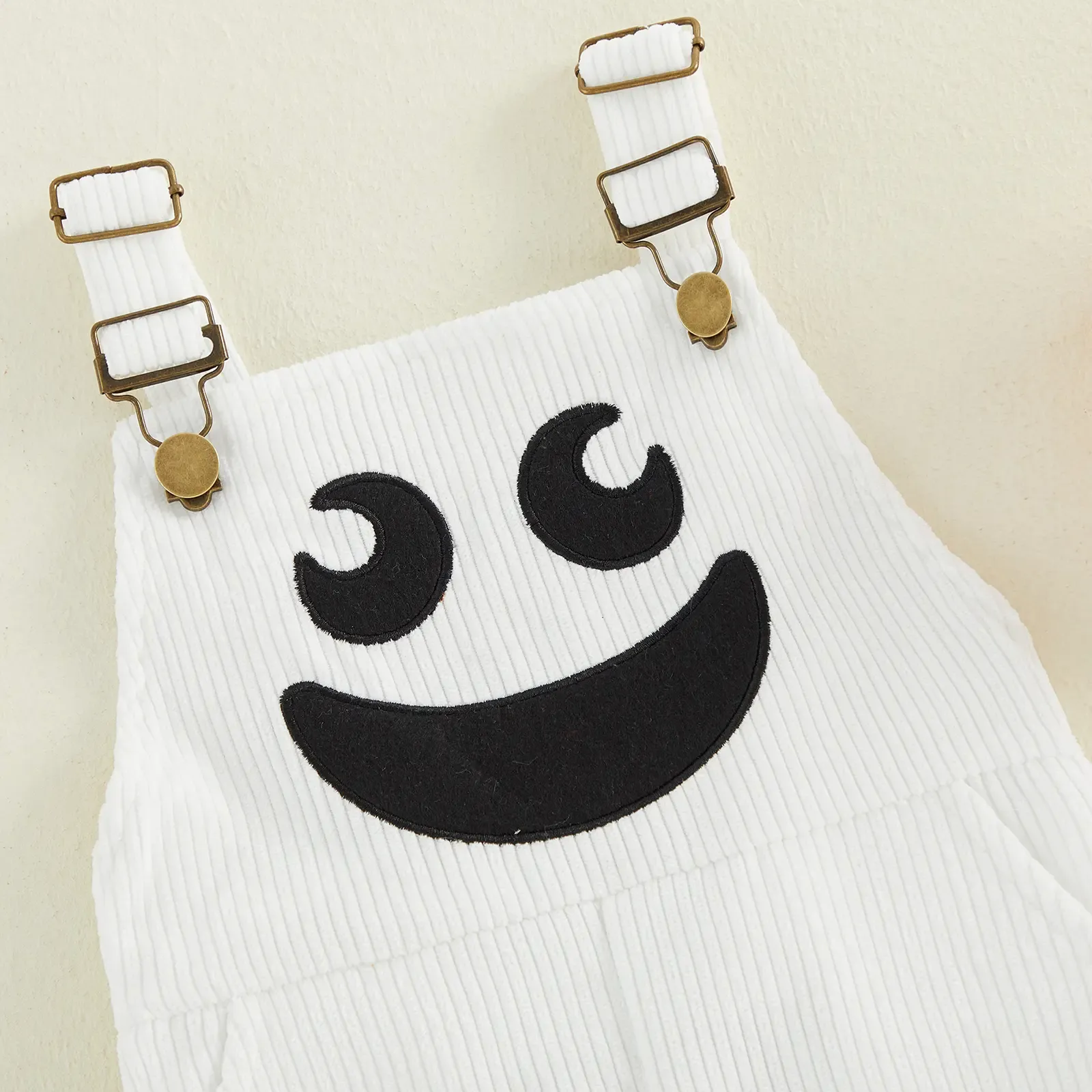 Toddler Halloween Ribbed Pocket Ghost Pumpkin Overalls