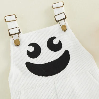 Toddler Halloween Ribbed Pocket Ghost Pumpkin Overalls