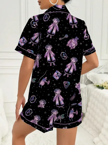 Ladies Print Short Sleeve Pajama Set