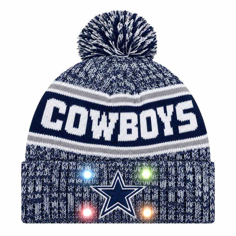 Football Team Warm Light up Pom Beanie