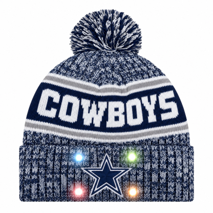 Football Team Warm Light up Pom Beanie