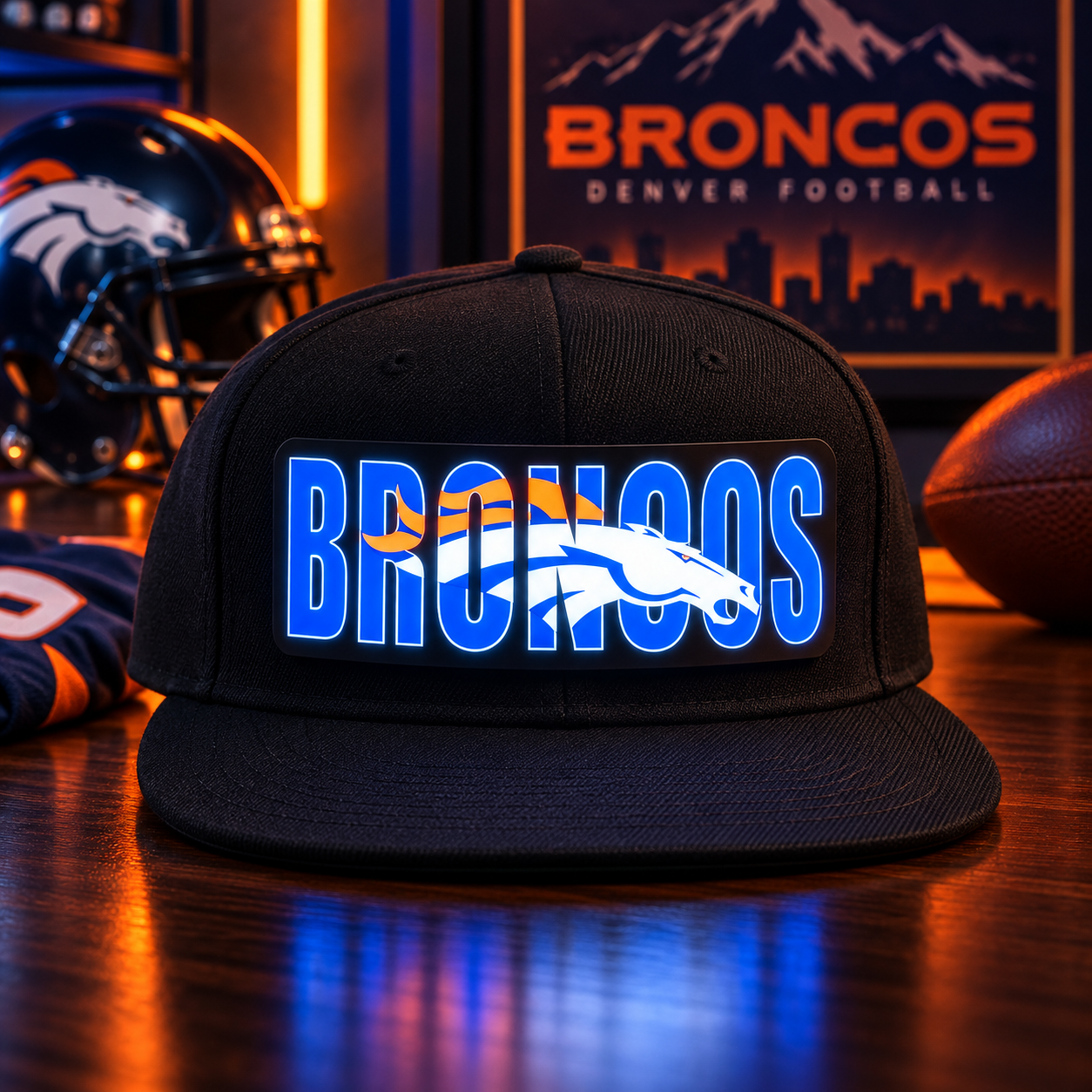 Football Fan LED Light-Up Snapback Cap