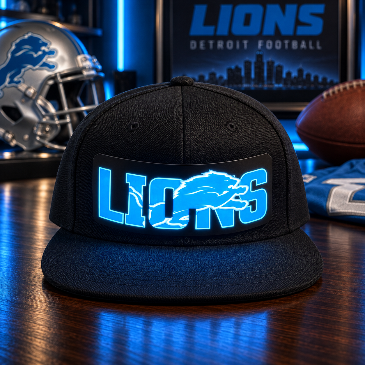 Football Fan LED Light-Up Snapback Cap