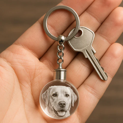 Personalized 3D Photo Crystal Keychain