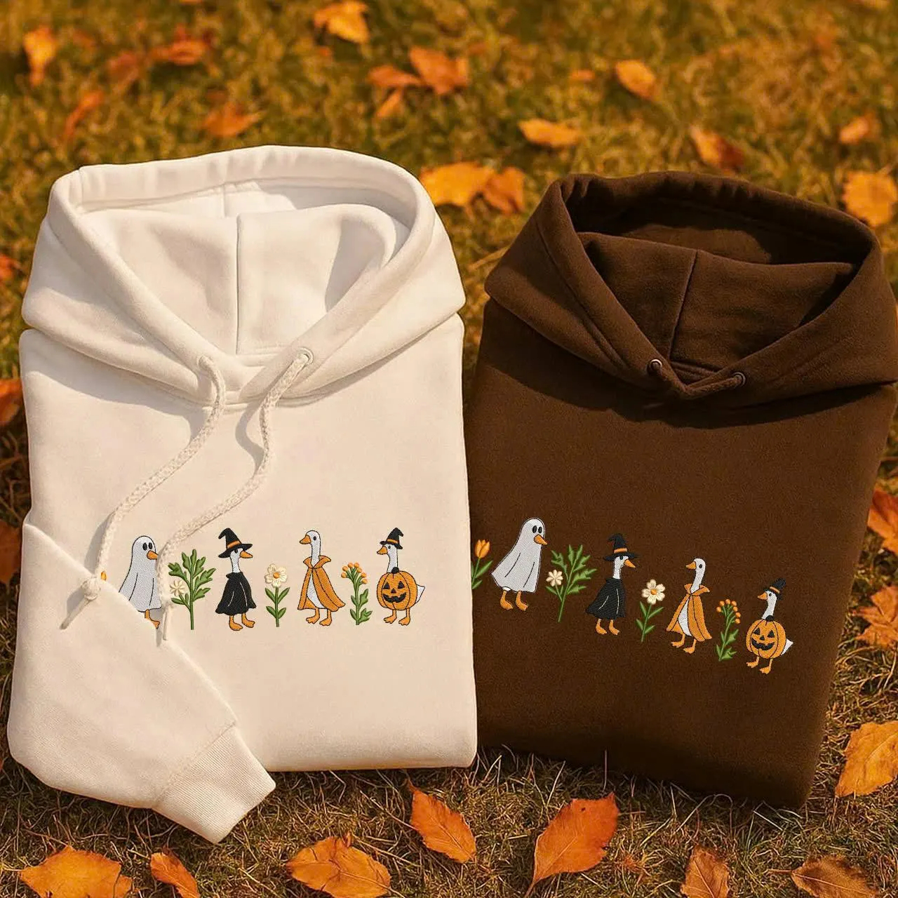 Fall Embroidered Goose Sweatshirt