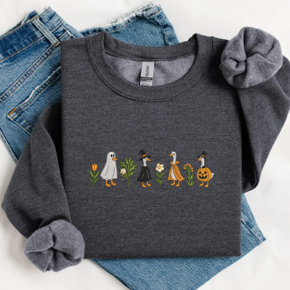 Fall Embroidered Goose Sweatshirt