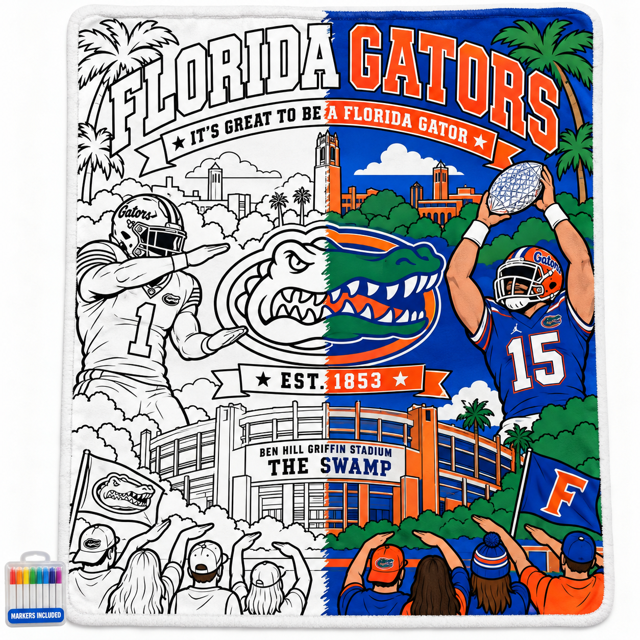 Football Fan DIY Coloring Blanket