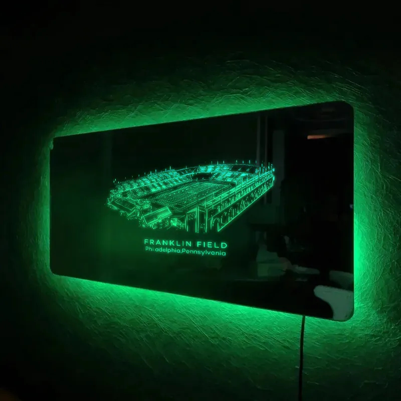 Franklin Field Stadium Mirror Light-Gifts For Sports Lovers、Philadelphia, Pennsylvania、Penn Quakers、NCAA