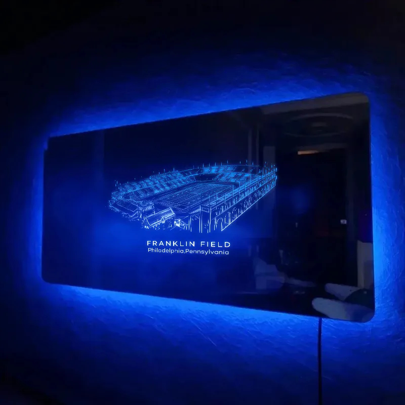 Franklin Field Stadium Mirror Light-Gifts For Sports Lovers、Philadelphia, Pennsylvania、Penn Quakers、NCAA