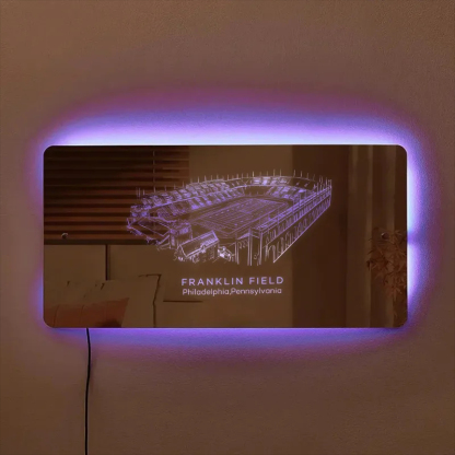 Franklin Field Stadium Mirror Light-Gifts For Sports Lovers、Philadelphia, Pennsylvania、Penn Quakers、NCAA
