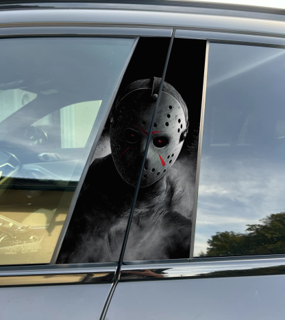 Jason Voorhees Car Pillar Wrap - Premium Vinyl B-Pillar Decal, Universal Fit