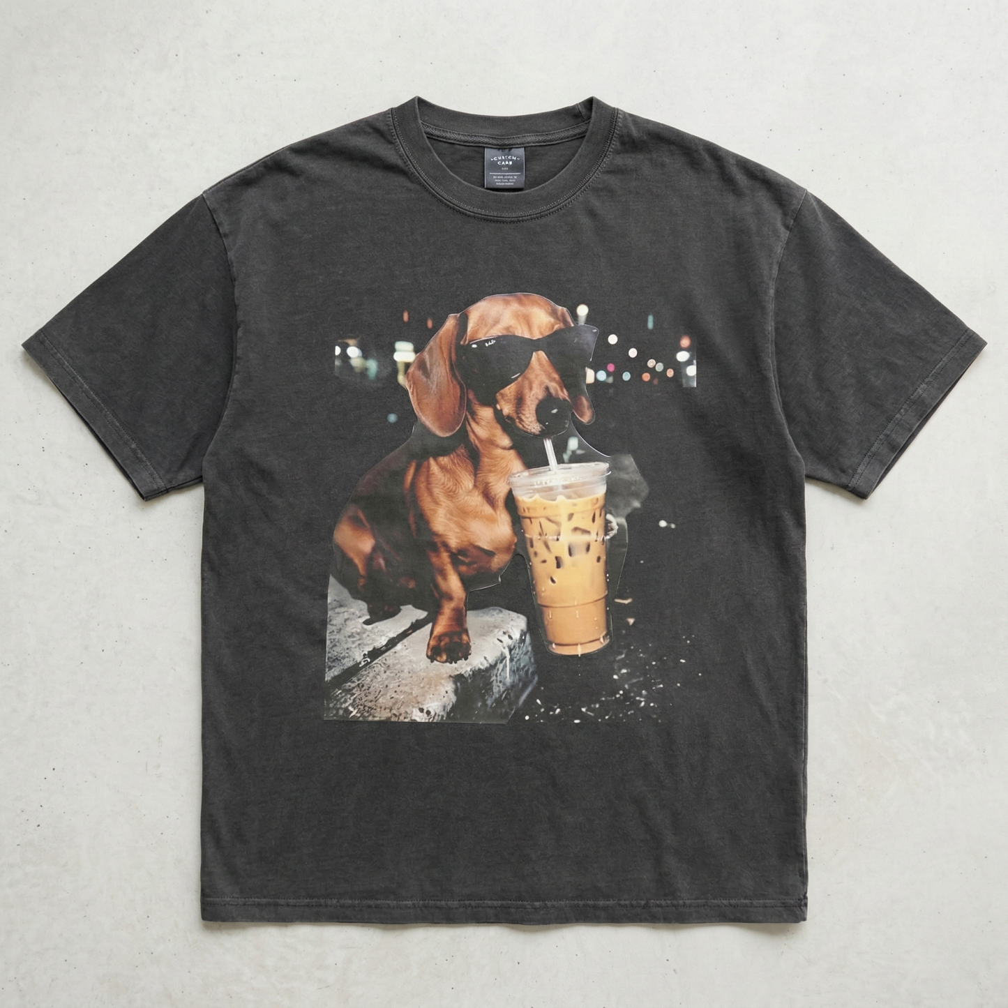 Vintage Dachshund Iced Coffee Shirt Funny Wiener Dog Graphic Tee