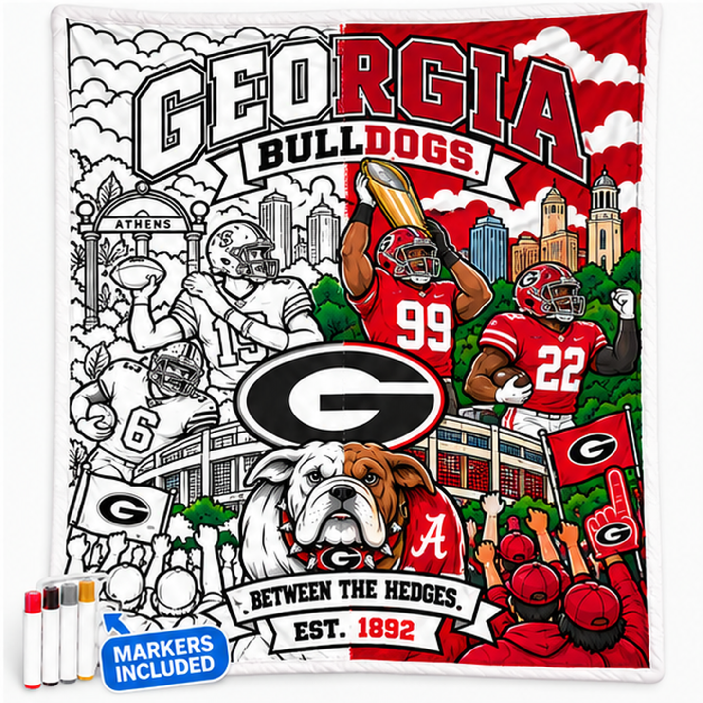 Football Fan DIY Coloring Blanket