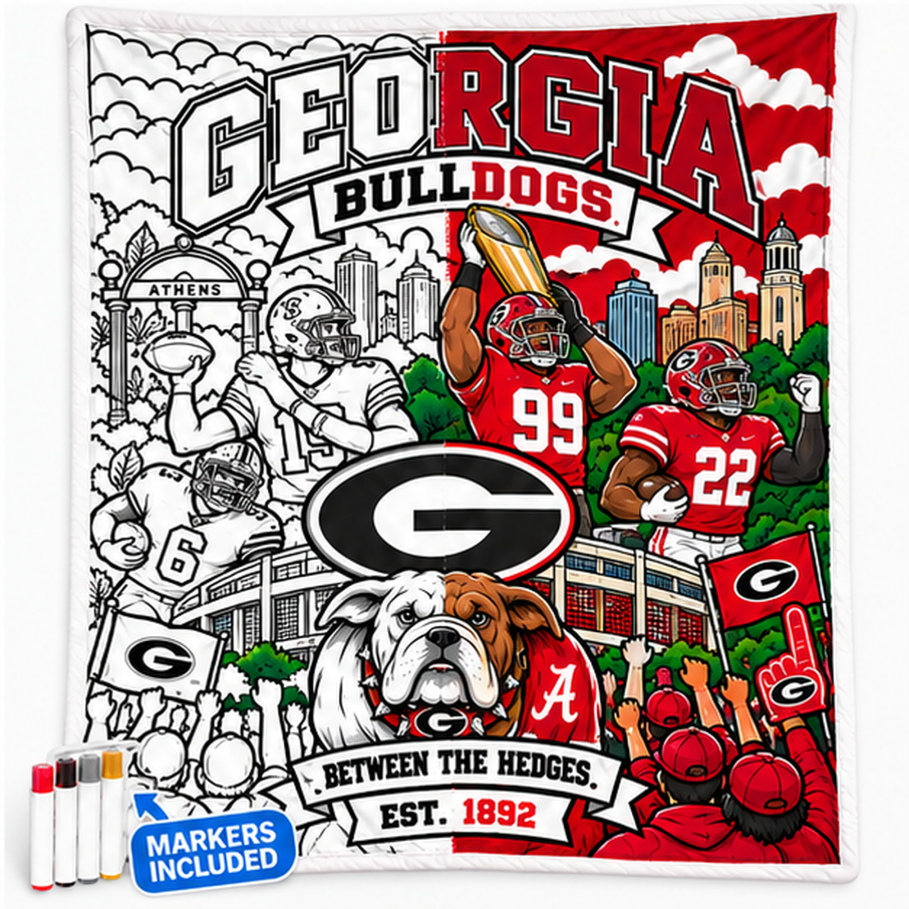 Football Fan DIY Coloring Blanket