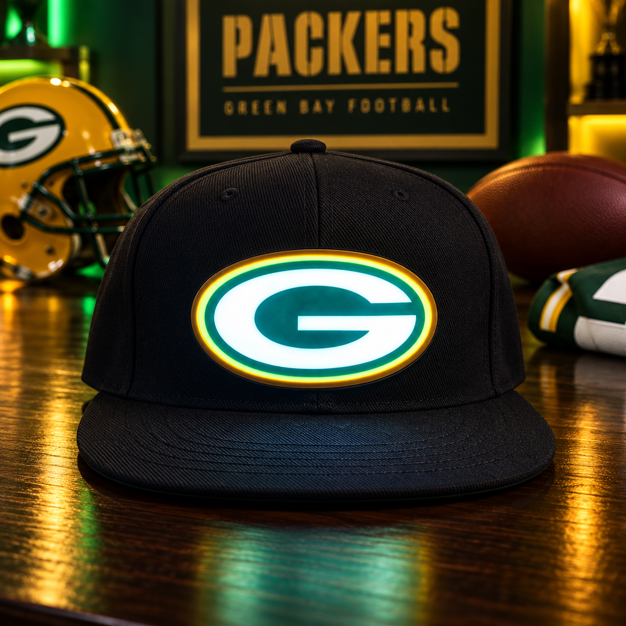 Football Fan LED Light-Up Snapback Cap