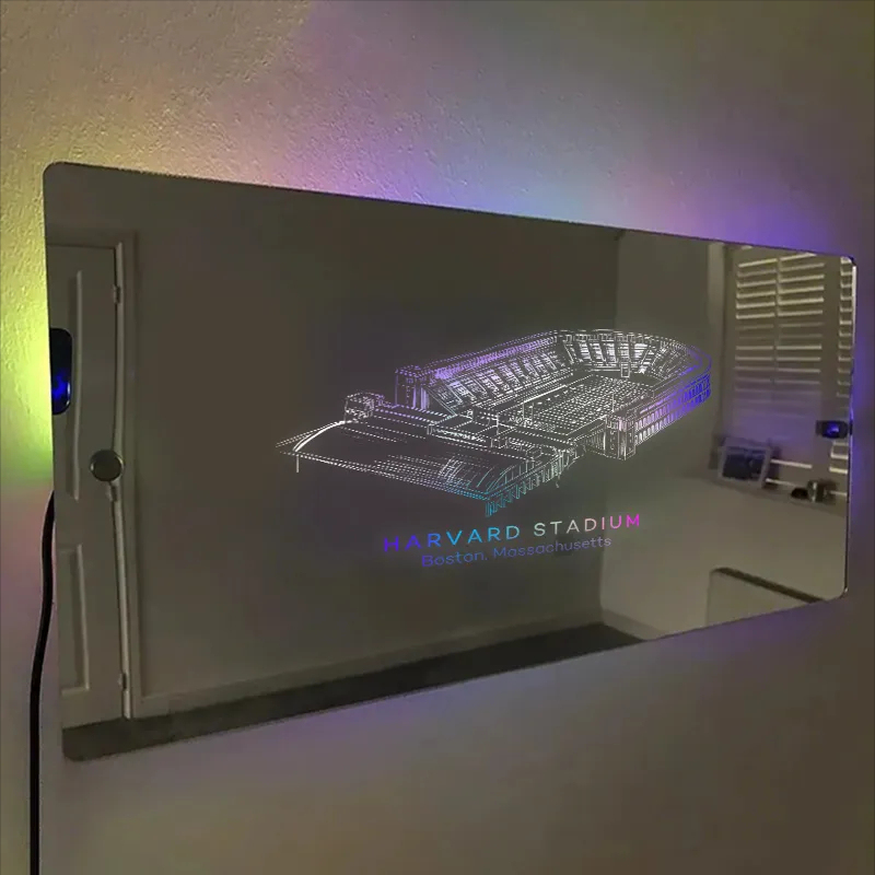 Harvard Stadium Boston Massachusetts Stadium Mirror Light-Gifts For Sports Lovers、Harvard Crimson、NCAA