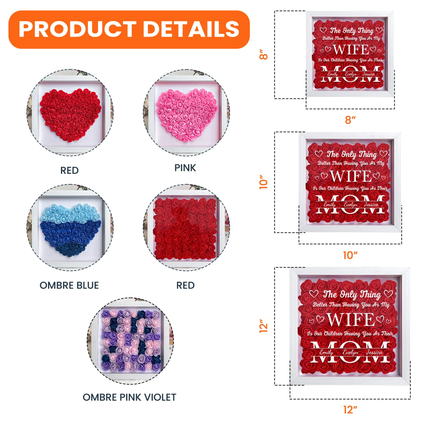 Having You As My Wife Mother's Day Gift - Personalized Flower Shadow Box With LED Light