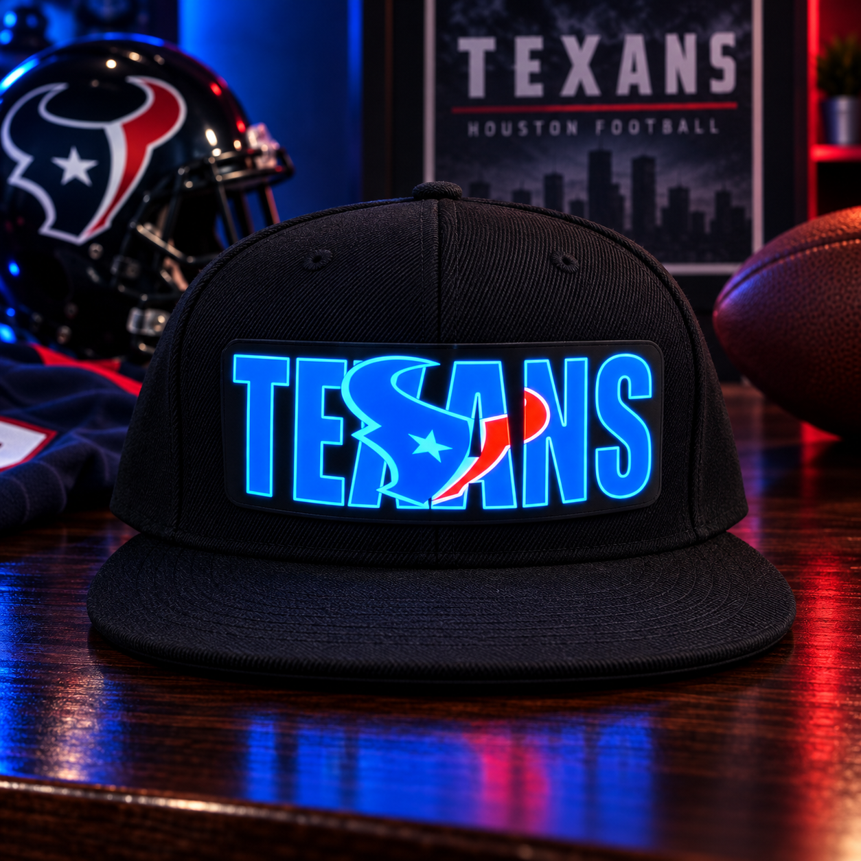 Football Fan LED Light-Up Snapback Cap