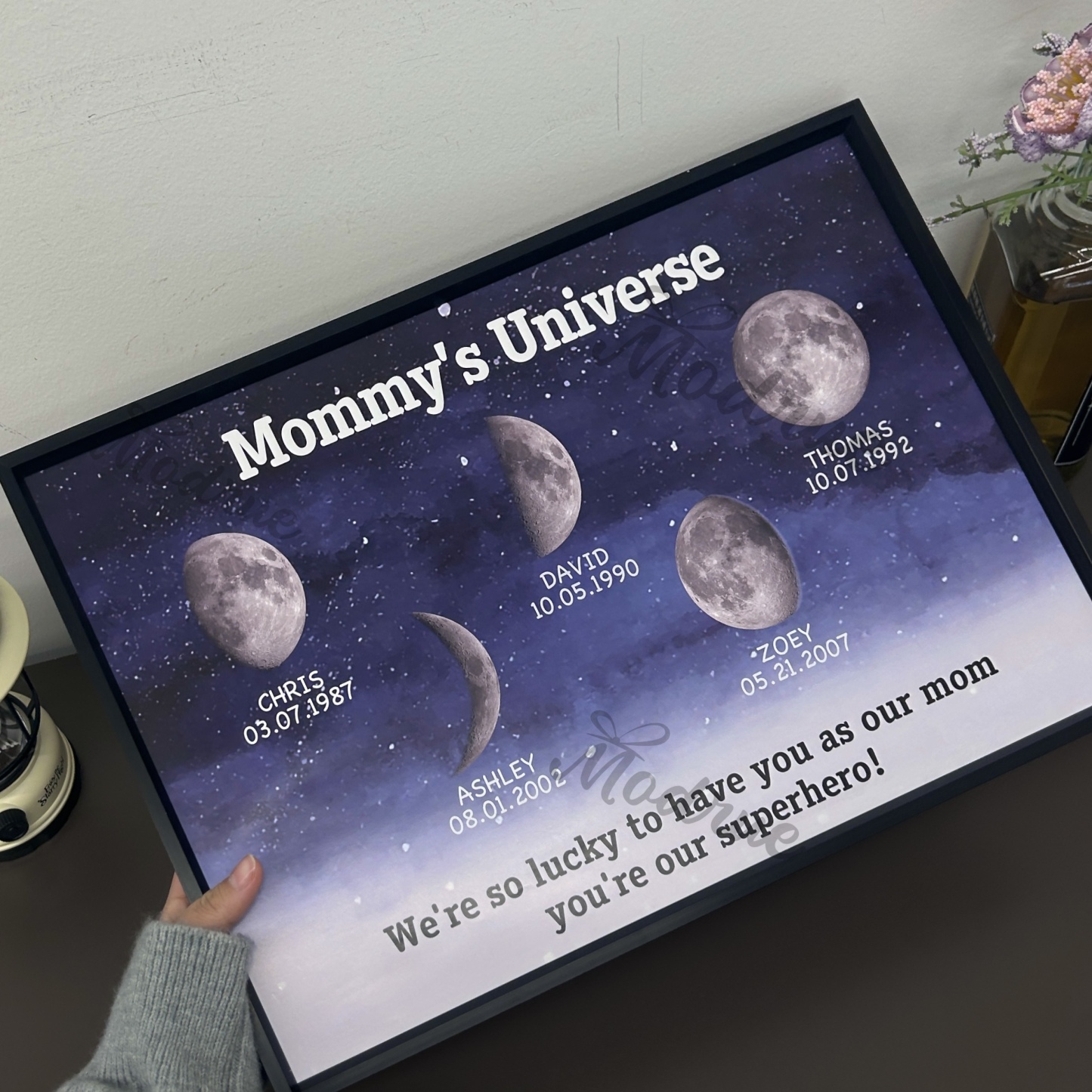 Starry Night Customize Birth Moon Frame Mother's Day Gift