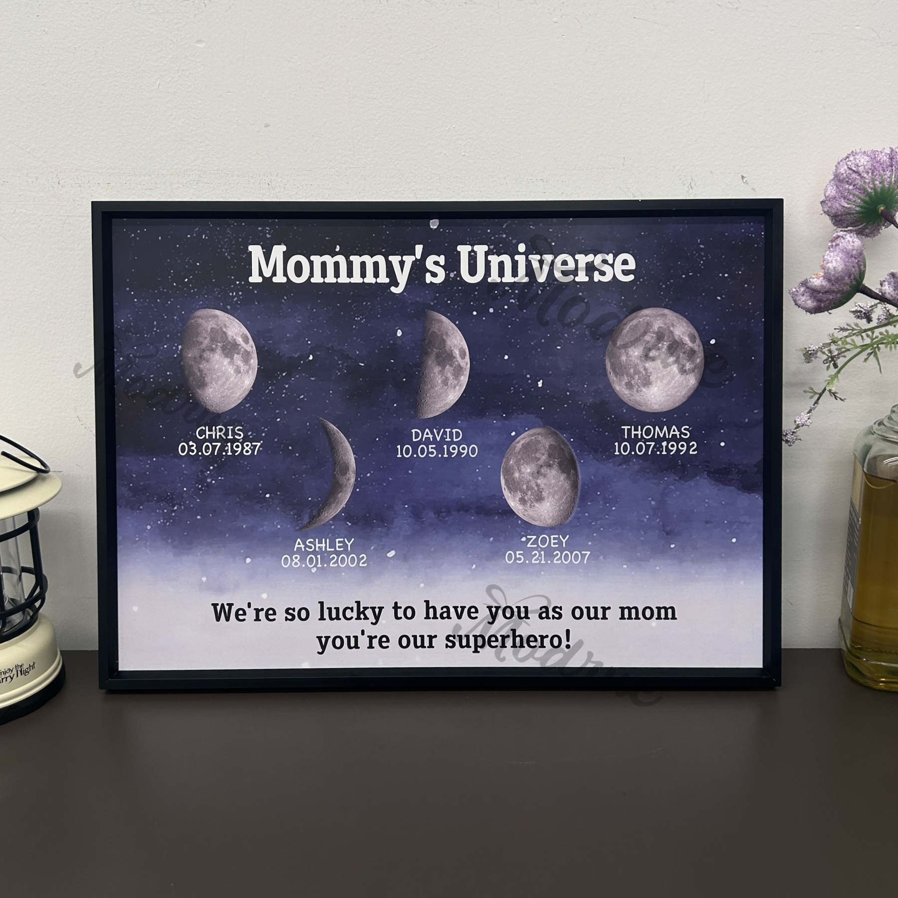 Starry Night Customize Birth Moon Frame Mother's Day Gift