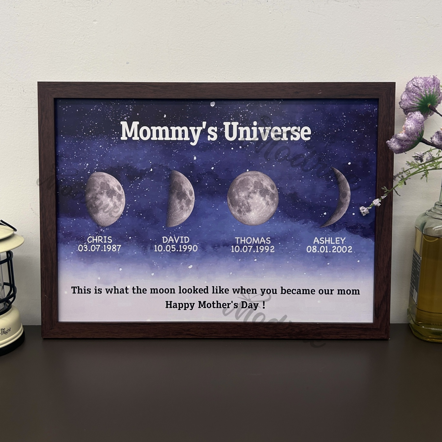 Starry Night Customize Birth Moon Frame Mother's Day Gift