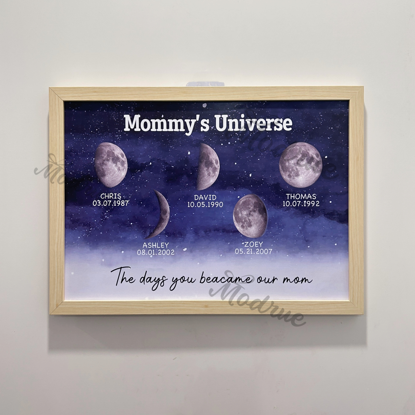 Starry Night Customize Birth Moon Frame Mother's Day Gift